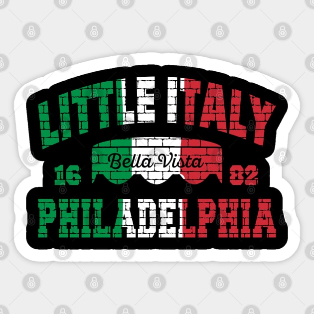 Little Italy Philadelphia Italian Flag Bella Vista South Philly Sticker by TeeCreations